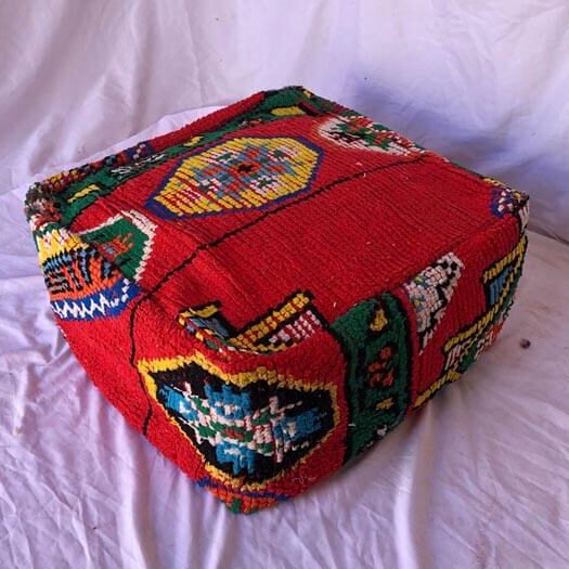 multicolor moroccan pouf