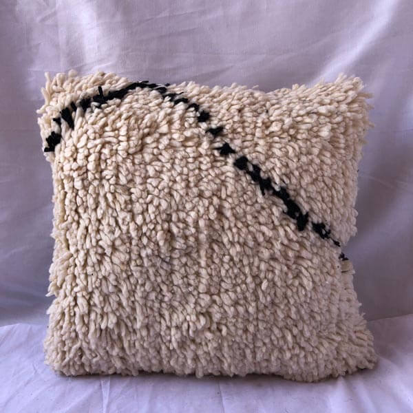 White And Black Moroccan Cushion