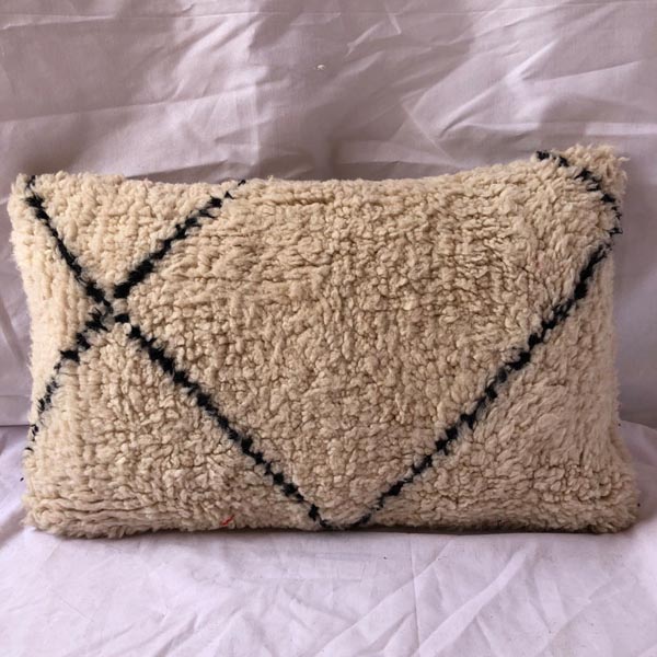 White And Black Moroccan Pillow